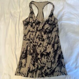 Vintage Lululemon Grey and black tie-dye tank top